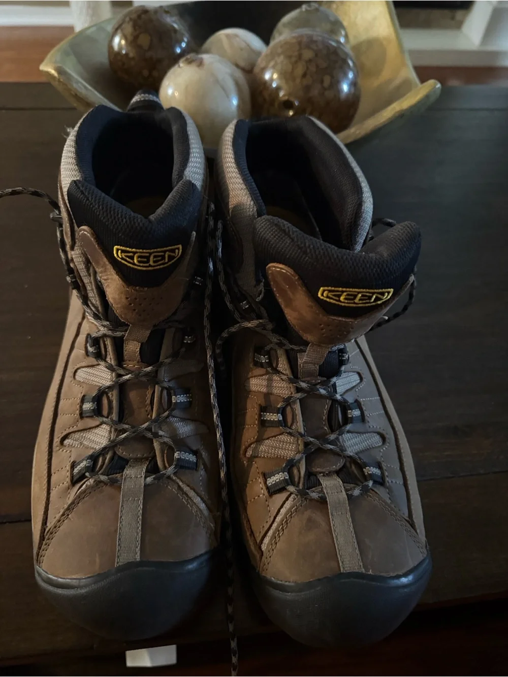 KEEN Men's Brown and Black Waterproof Hiking Boots